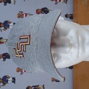 New Era 9twenty FSU embroidered women's soft shell gray & garnet pull tab hat
